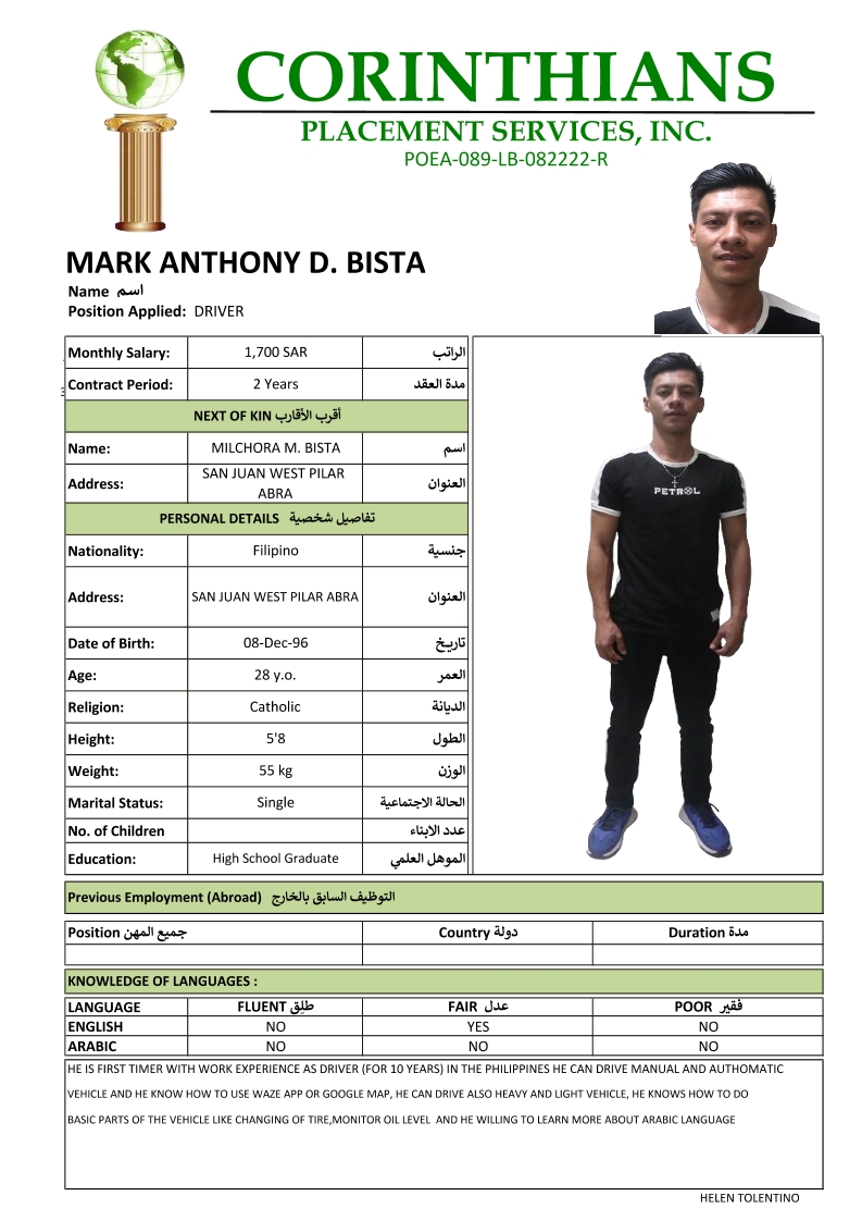 Mark Anthony D. Bista